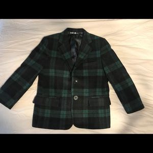 Boys Polo Blazer Black and Green Wool